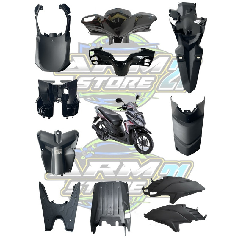 Cover Body Kasar Vario Techno 110 Karbu / Eceran  Paketan  Full Cover Body Kasar Vario Techno 110 Ka