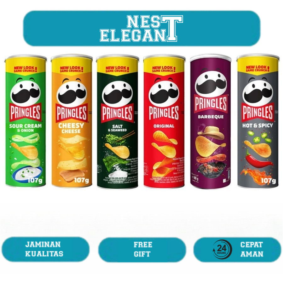 

PRINGLES POTATO CHIPS / KERIPIK KENTANG102 gram ALL Variant