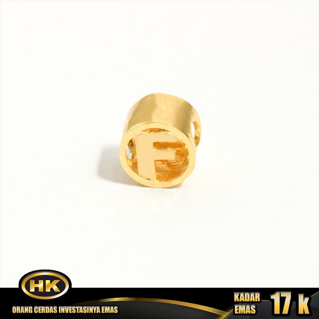 HK Mustika Gold - Liontin Emas 17K - Huruf F