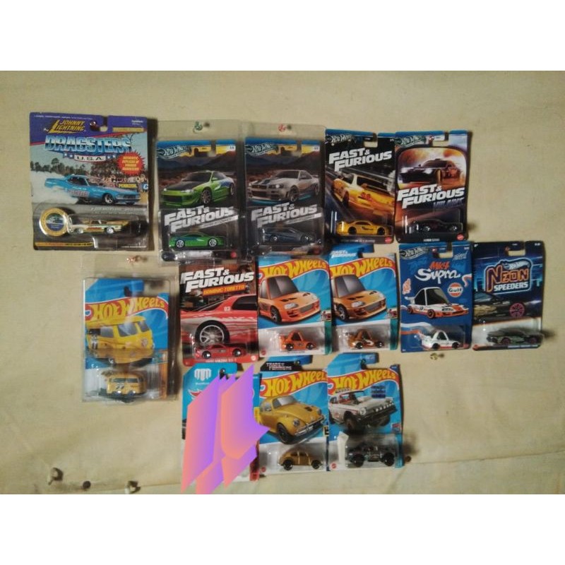 Hw fast furious, tooned, neon speeders, zamac, bumblebee, Johny Lightning