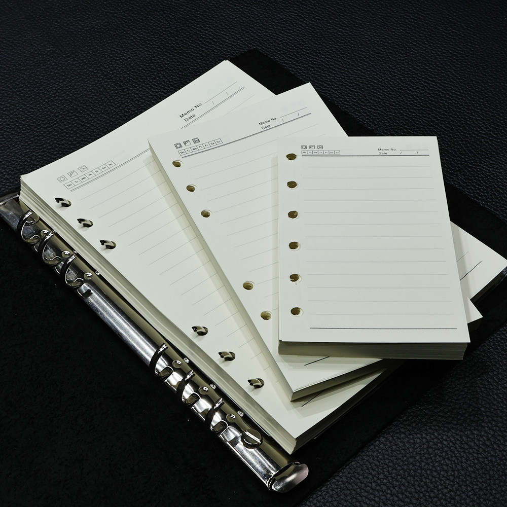 

1 Pack A5/A6/A7 Refill Paper, 6 Holes Loose Leaf Paper, 6 Ring Refillable Binder Notebook Planner Diary