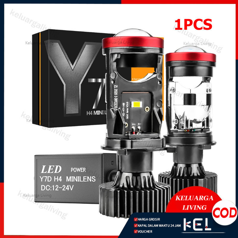 Projie Led Mobil Mini Projie Y7D H4 Mobil Super Terang Lampu Led Mobil Utama Kabut Headlamp Lampu