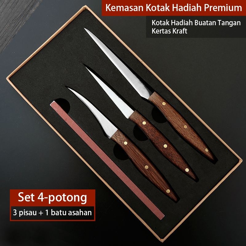 pisau ukir buah / pisau garnish / pisau carving / pisau 1 set isi 4