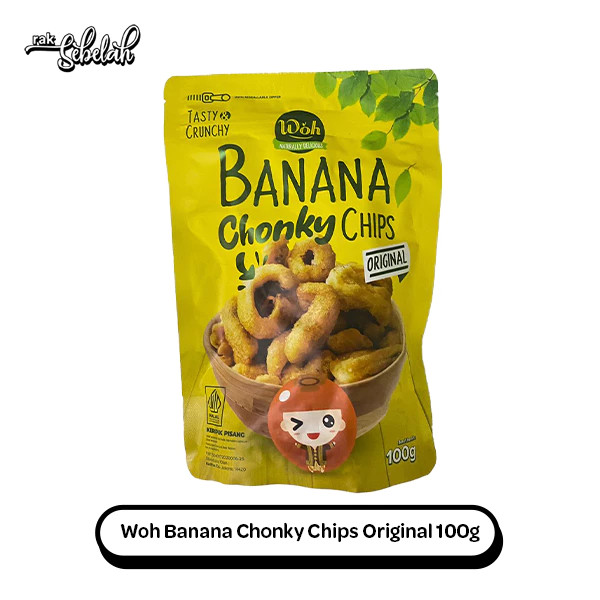 

Bundle 10pcs - Woh Banana Orginal 100 gr Keripik Pisang Gluten Free | Less Oil | Dried Fruit | No MSG | Halal | Rak Sebelah