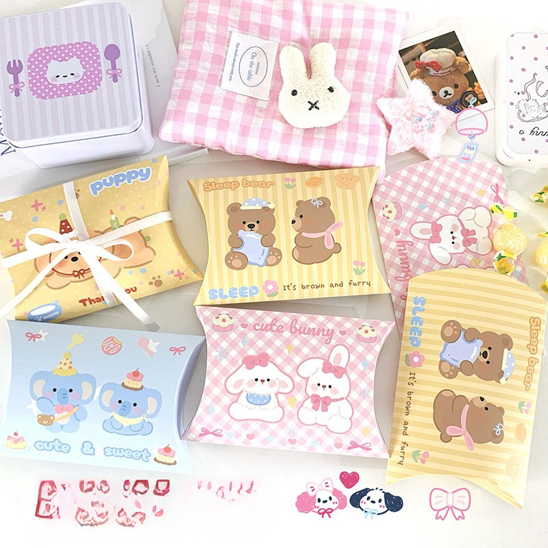 

PILLOW BOX KOTAK BANTAL KEMASAN PERMEN CANDY COOKIES SOUVENIR GIFT HAMPERS MOTIF BUNNY CUTE GAJAH ANJING BEAR