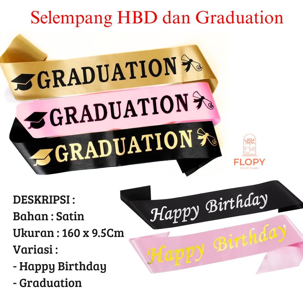 

“Selempang Wisuda & Ulang Tahun / Graduation & Happy Birthday Sash”