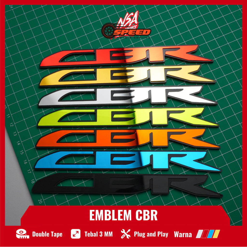 2PCS EMBLEM CBR LOGO CBR BUKAN STIKER CBR 150 R ORIGINAL STICKER TULISAN CBR 150R AKSESORIS CBR MODI