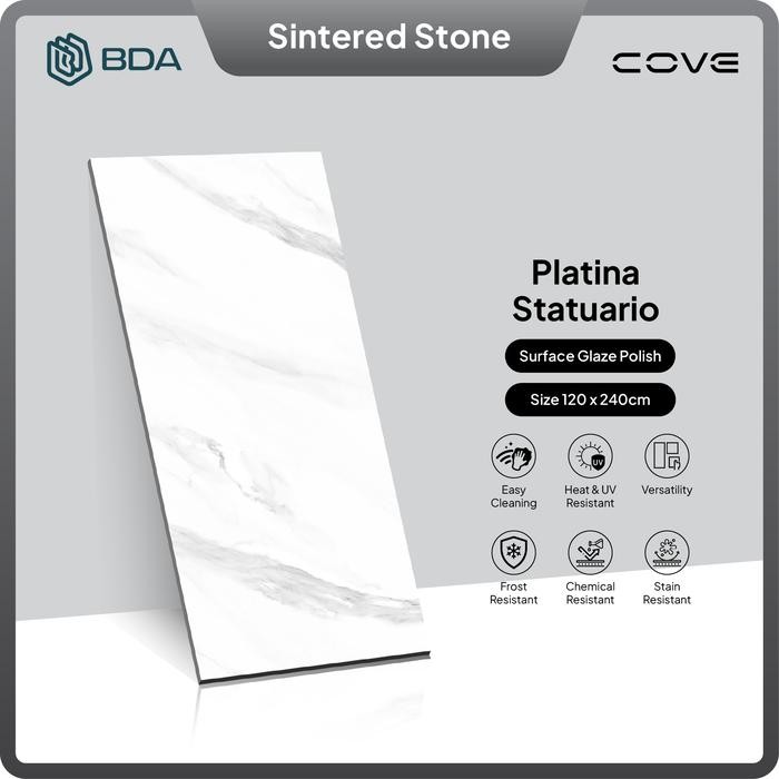 BDA Granite Tile Granit 120X240 Keramik Lantai Keramik Dinding Big Slab Platina Statuario