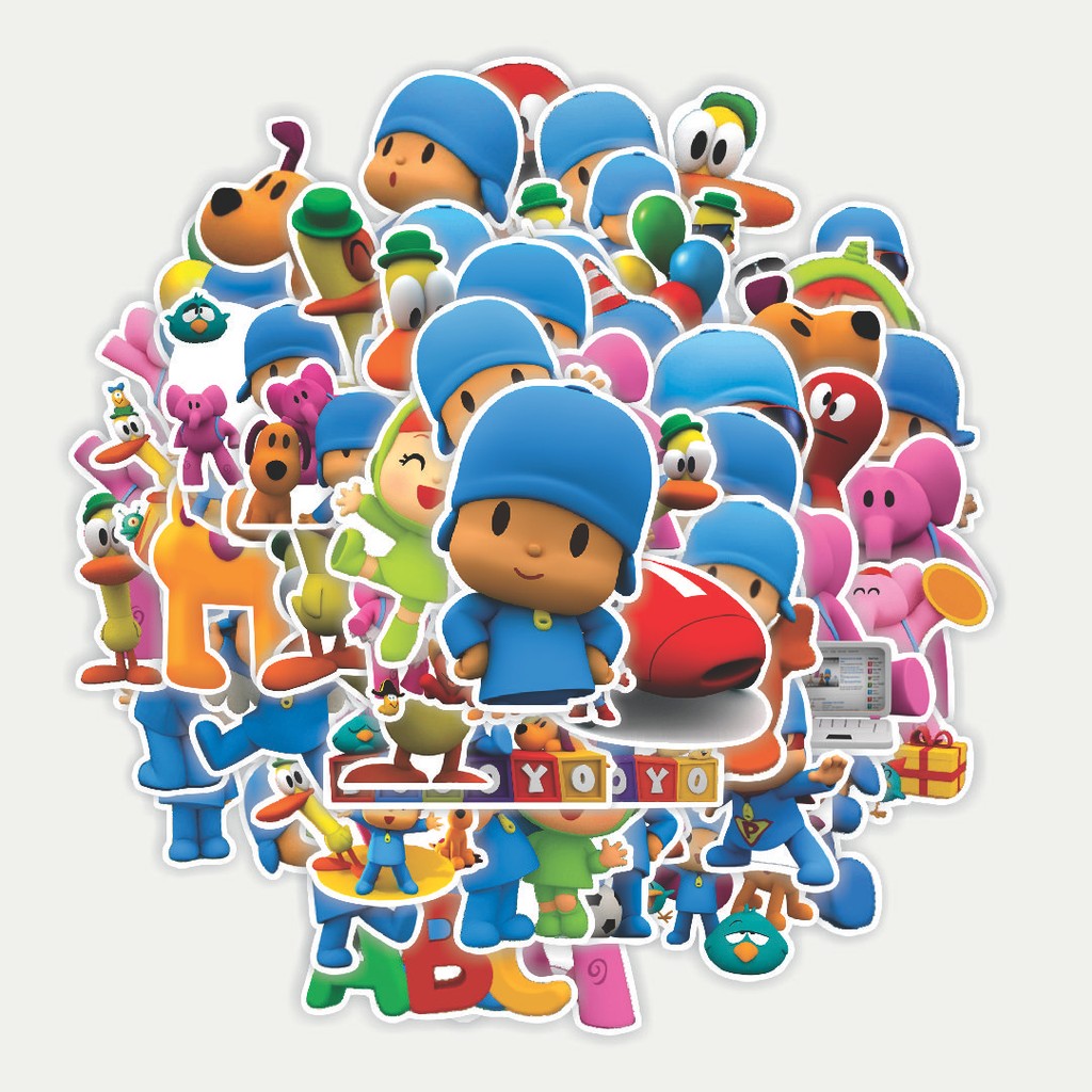 

Sticker Pack Stiker Kartun Pocoyo Circus Dekorasi Lucu Kreatif untuk Notebook, Skateboard, HP