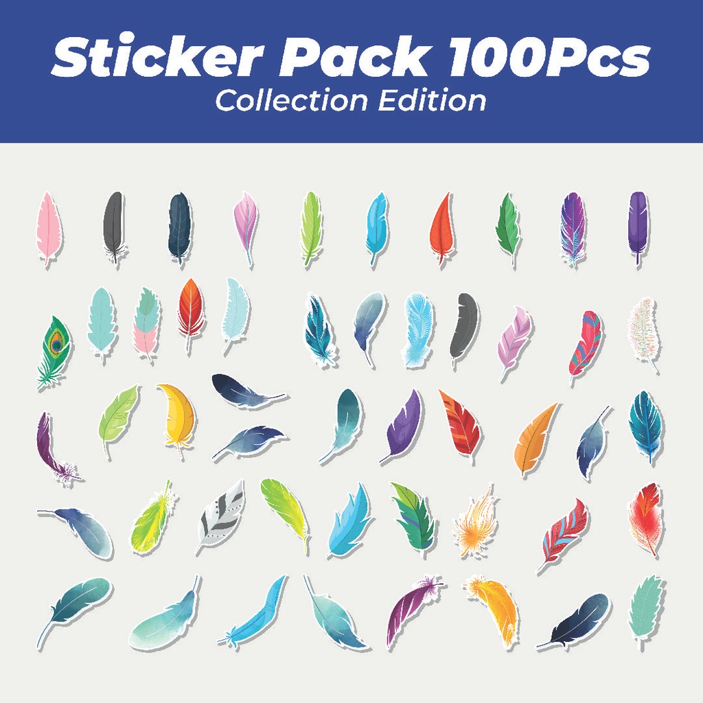 

Hot Stiker Feather [Bulu] Lucu Anti Air Stikers Berperekat Waterproof Sticker Decal Buat Motor Helm Buku Journal Koper Casing HP Laptop Botol Minum