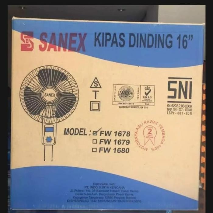 Wall Fan sanex 16 inch/kipas dinding Sanex 16 inch