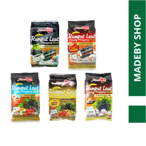 

RUMPUT LAUT MAMASUKA 2X4.5 g ISI 2 PCS RASA PEDAS ,ORIGINAL, SAPI PANGGANG, SALTED EGG, JAGUNG BAKAR SNACK makanan ringan jajanan cemilan camilan pedas asin gurih manis murah