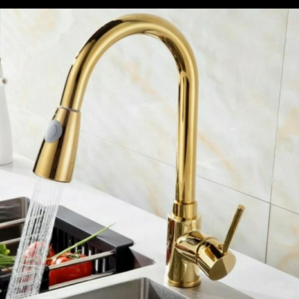 kran panas dingin tarik gold / kran pantry gold