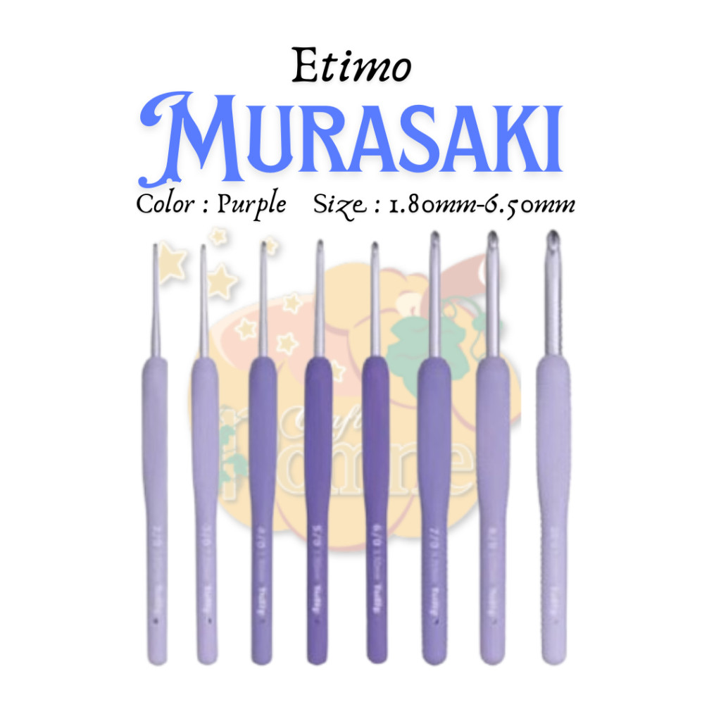 TERASHOP TULIP ETIMO MURASAKI (satuan) PREMIUM CROCHET HOOK MADE IN JAPAN Jarum Rajut Hakpen Crochet