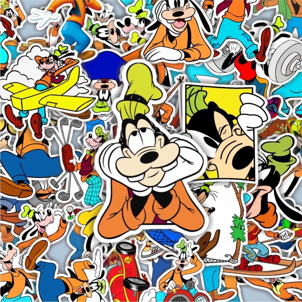 

100PCS Lucu Stiker Kartun Goofy Stiker Aesthetic Stiker Anti Air Stikers Berperekat Waterproof sticker decal buat Motor Helm Buku Journal Koper Casing HP Laptop Botol Minum Hadiah anak