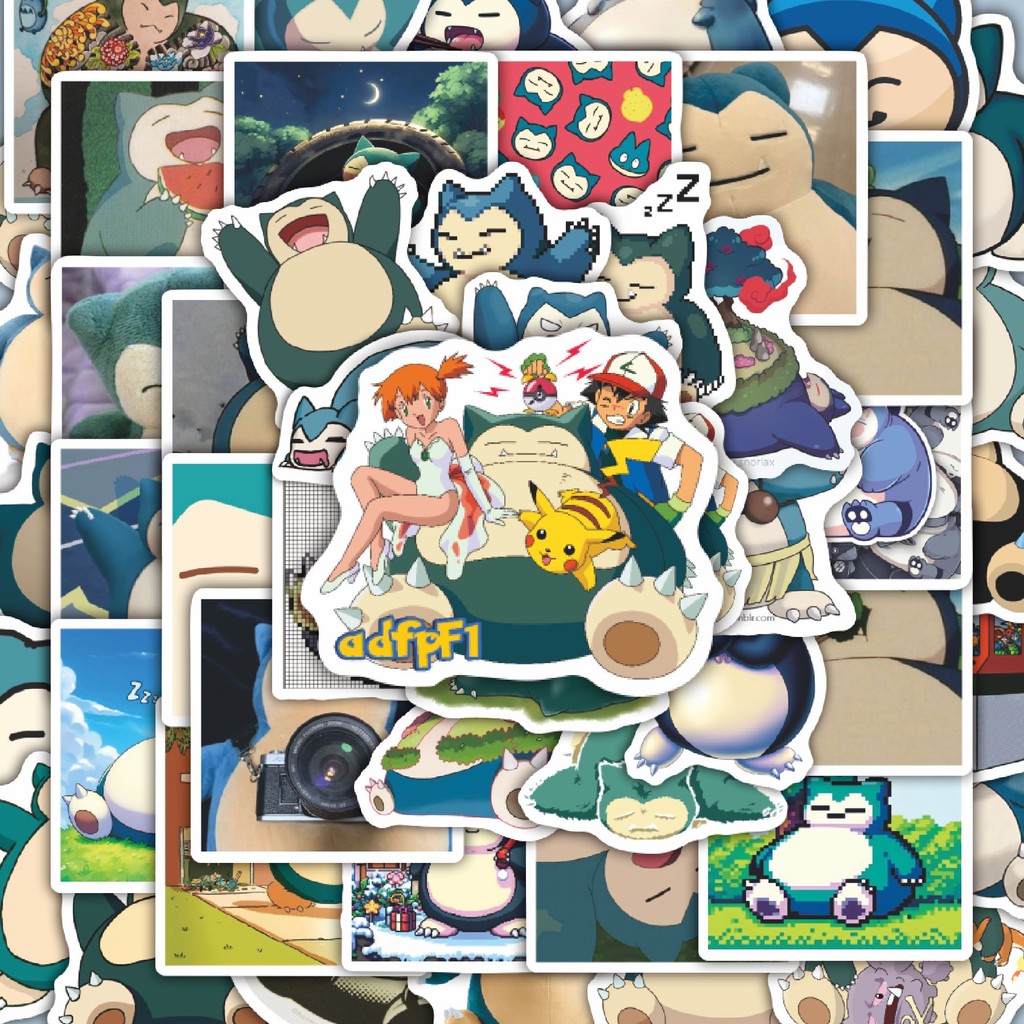 

100PCS Lucu Stiker Kartun Snorlax V1 Stiker Aesthetic Stiker Anti Air Stikers Berperekat Waterproof sticker decal buat Motor Helm Buku Journal Koper Casing HP Laptop Botol Minum Hadiah anak