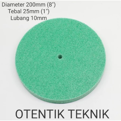 NONWOVEN HIJAU 200 MM - NON WOVEN 8 INCI - RODA BUSA POLES STAINLESS 8 INCHI - POLIAK 20 CM
