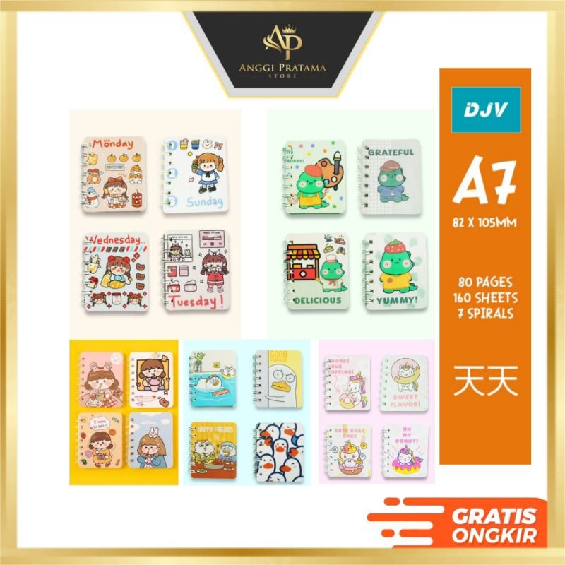 

COD NoteBook Ring Motif A7 Note Book Ring Isi 80 Lembar Buku Catatan