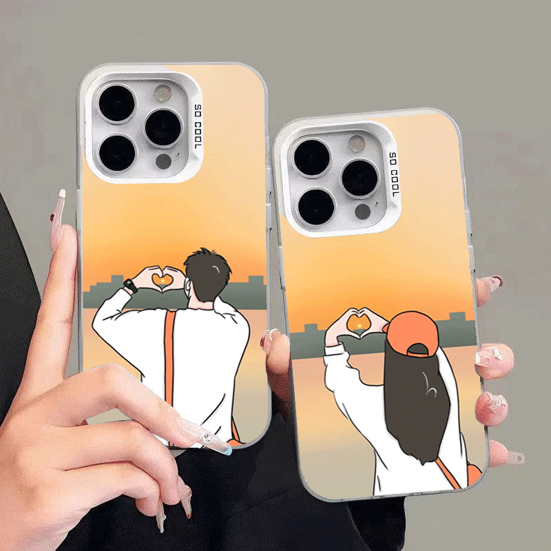 ✨Hadiah Couple✨Casing Couple iPhone All Type SoftCase Lucu untuk iPhone 16 13 11 15 pro xs XR 15 14 