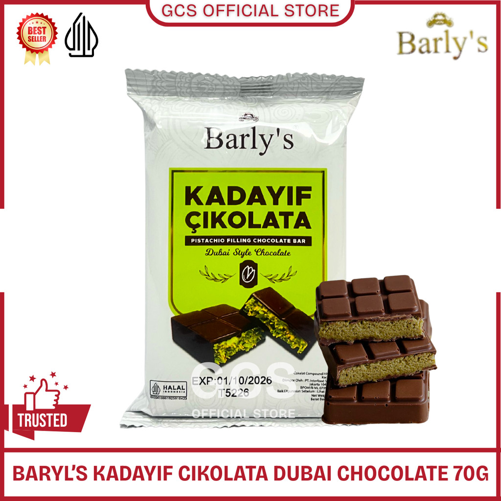 

BARLY'S Dubai Chocolate Kadayif Cikolata Coklat Dubai Pistachio Kunafa 70g