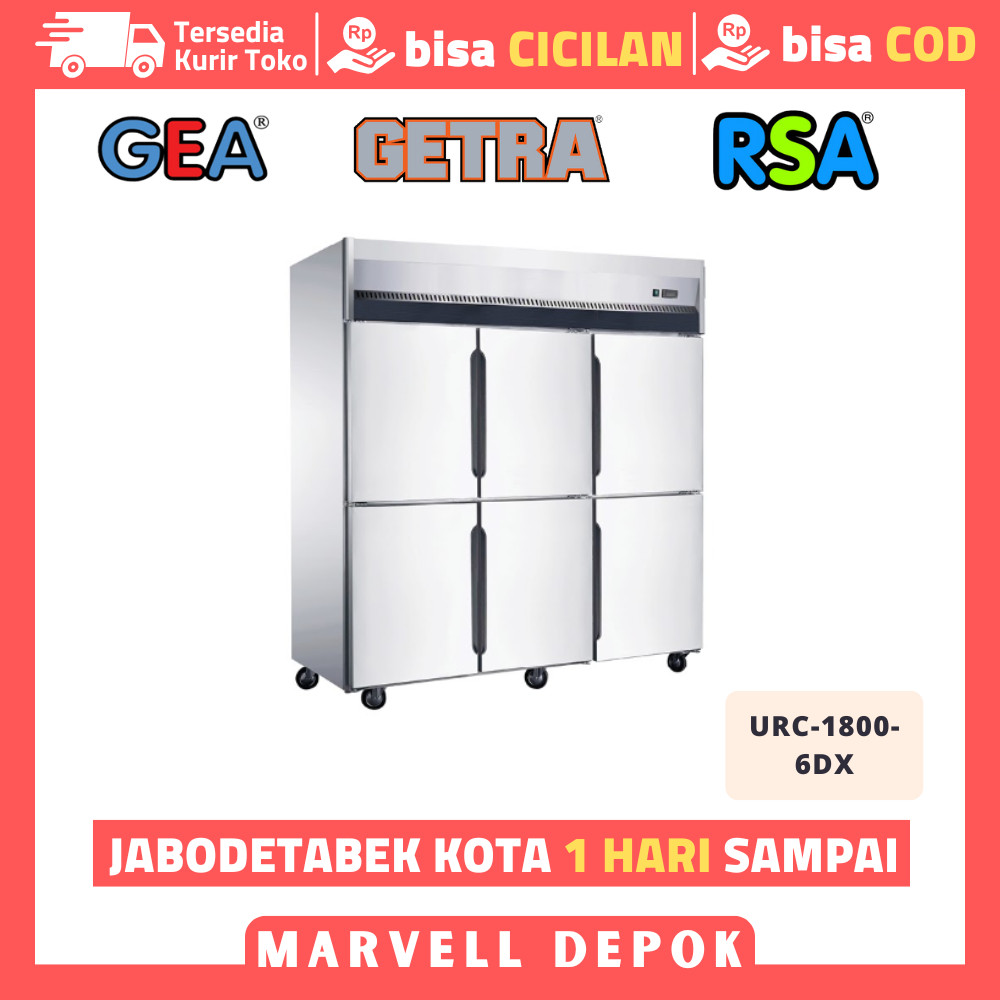 UPRIGHT CHILLER GEA URC-1800-6DX CHILLER 6 PINTU STAINLESS STEEL