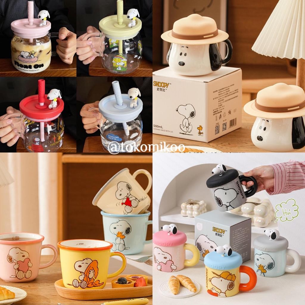 GERISAL Gelas Mug Cangkir Motif Snoopy
