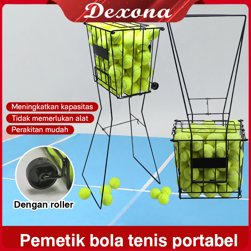 ⭐2 in 1⭐Tennis Ball Picker/Pengumpul Bola Tenis Otomatis/Keranjang Bola Tenis Lapangan/Alat Pemungut