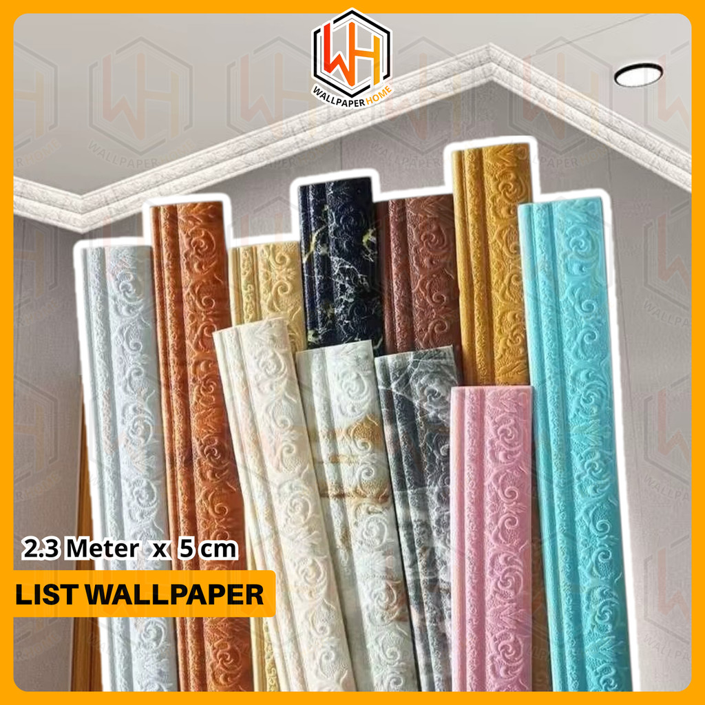 List Wallpaper Dinding 2,3 Meter Wallborder Foam 3D Wallpaper Dinding