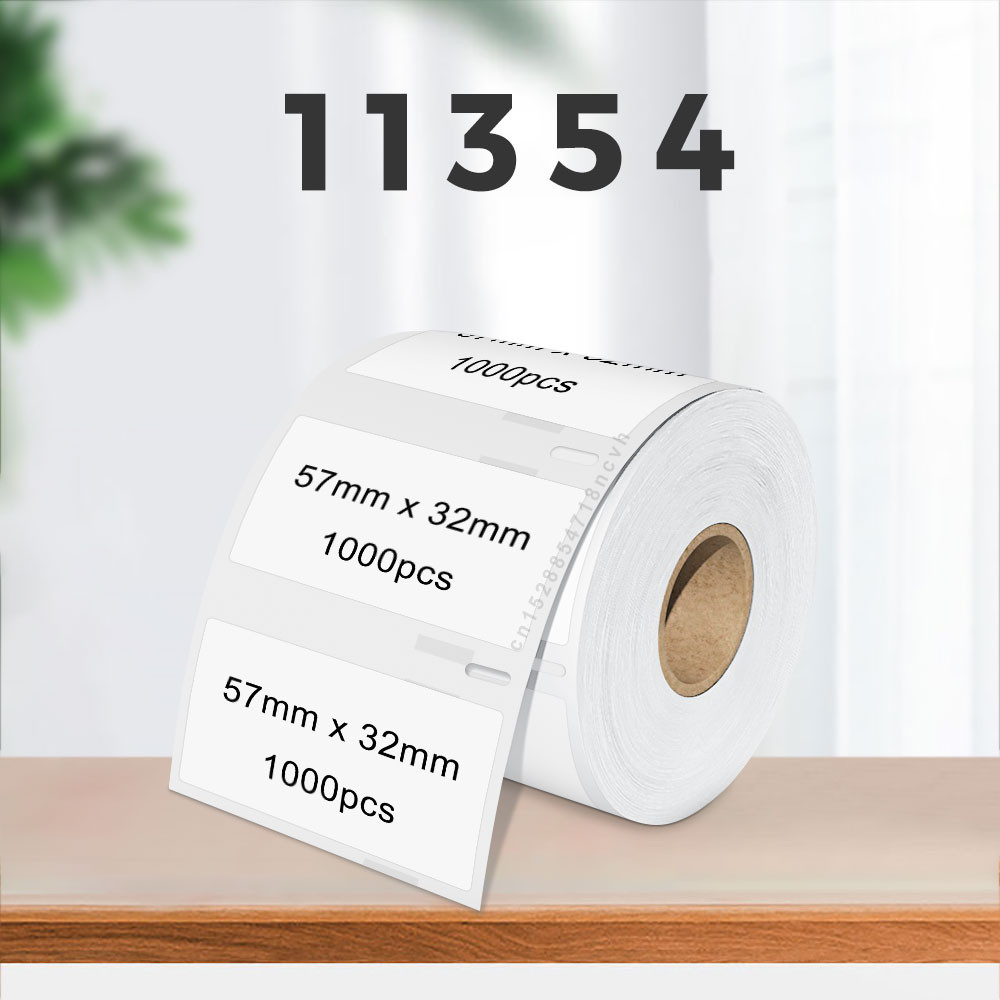 1PK 11354 Thermal Paper Label Roll 57mm x 32mm Self Adhesive Labels Compatible for Dymo LabelWriter 