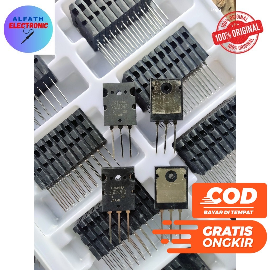 TRANSISTOR TR FINAL 2SA1943 2SC5200 1 SET A 1943 C 5200 LOT 914 ORIGINAL TOSHIBA KUALITAS BAGUS