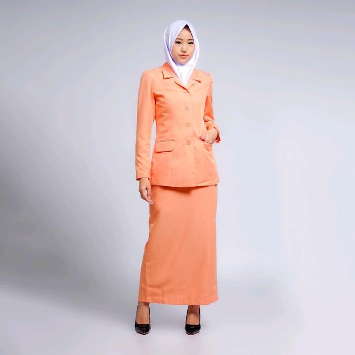 Seragam kerja kantor wanita stelan blazer atasan batik dharma wanita persatuan dwp terbaru kekinian 