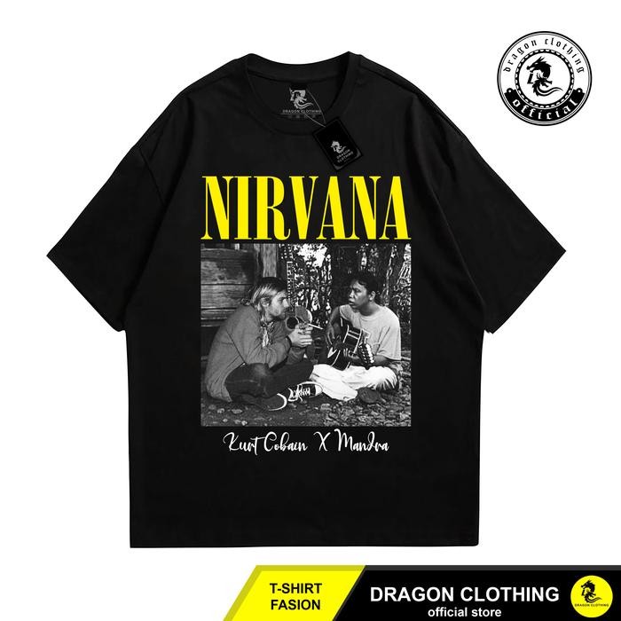 (COD) Dragon clothing Kaos NIRVANA X MANDRA | Kaos parodi bahan combed 24s unisex - M