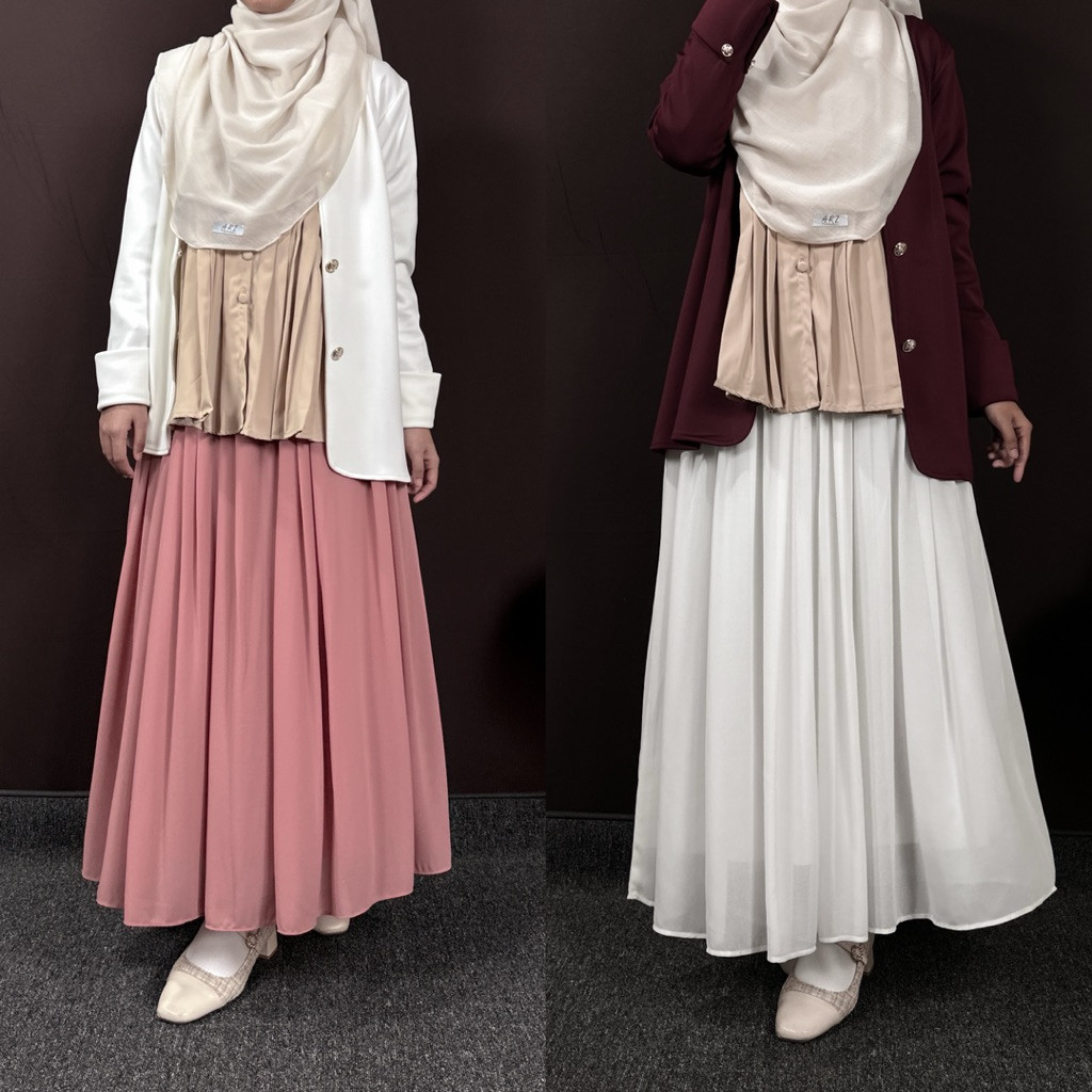 Wilo Skirt /Rok Panjang Polos/ Rok Armany Silk Panjang / Rok Payung Armany Silk