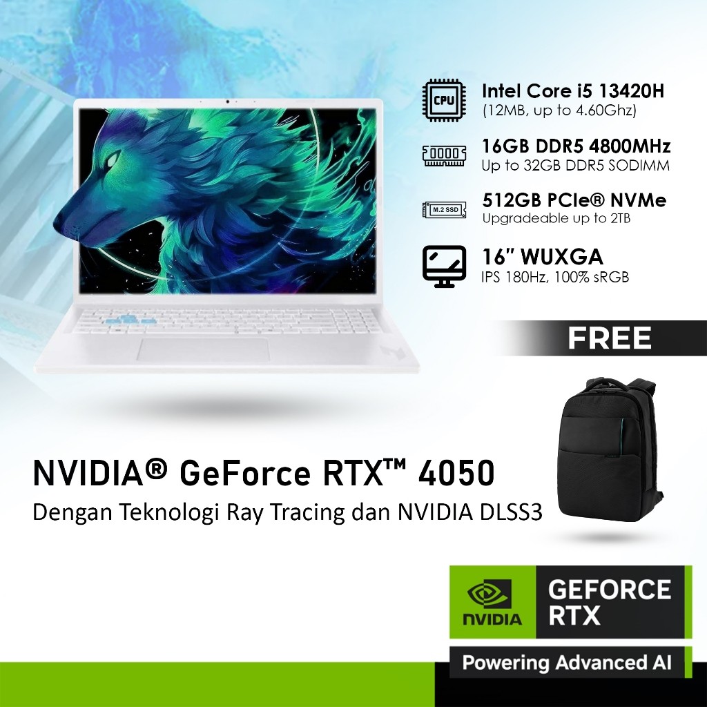 ACER NITRO LITE 16 NL16-71G-55VC GeForce RTX™ 4050 6GB - i5 13420H 16GB 512GB WINDOWS 11 16.0 WUXGA