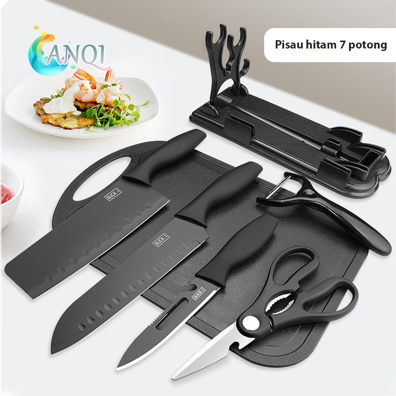 

ANQI PISAU SET 7 IN 1 TALENAN / KITCHEN KNIFE SET / Pisau Dapur Set Potong Daging Dan Buah / VS-1820