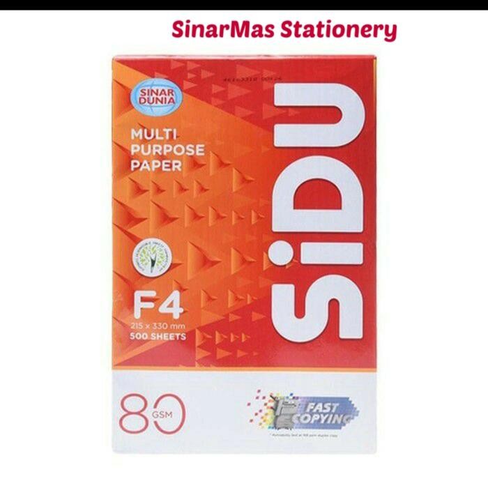 Kertas Hvs F4 SIDU 80 gsm - Kertas foto copy SIDU F4 80 gram by fajar SA