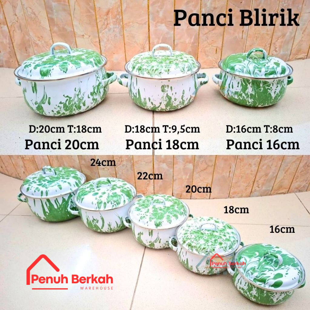 [Ecer] Panci Blirik Enamel / Panci Enamel Blirik Tutup / Panci Sayur Jadul