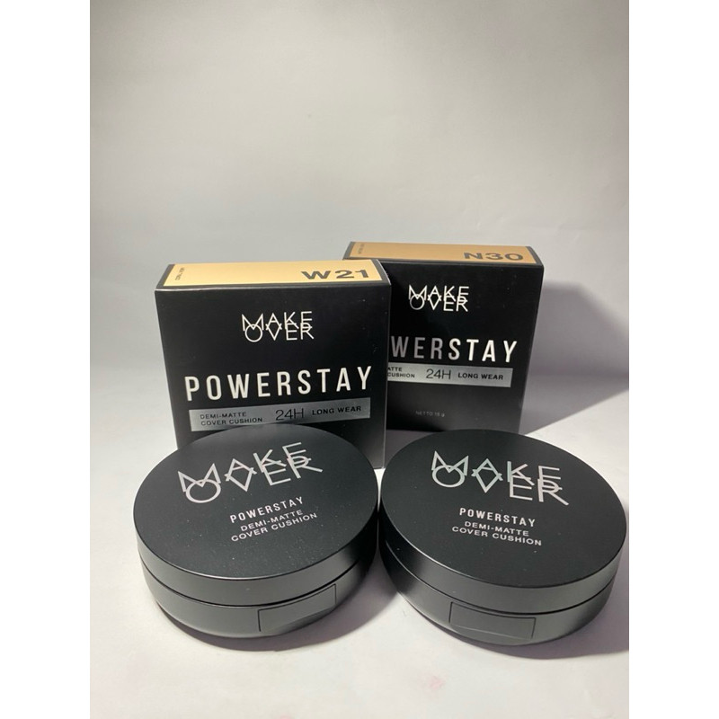 MAKE OVER Powerstay Demi-Matte Cover Cushion - Cushion Matte High Coverage Foundation Compact Oil Co