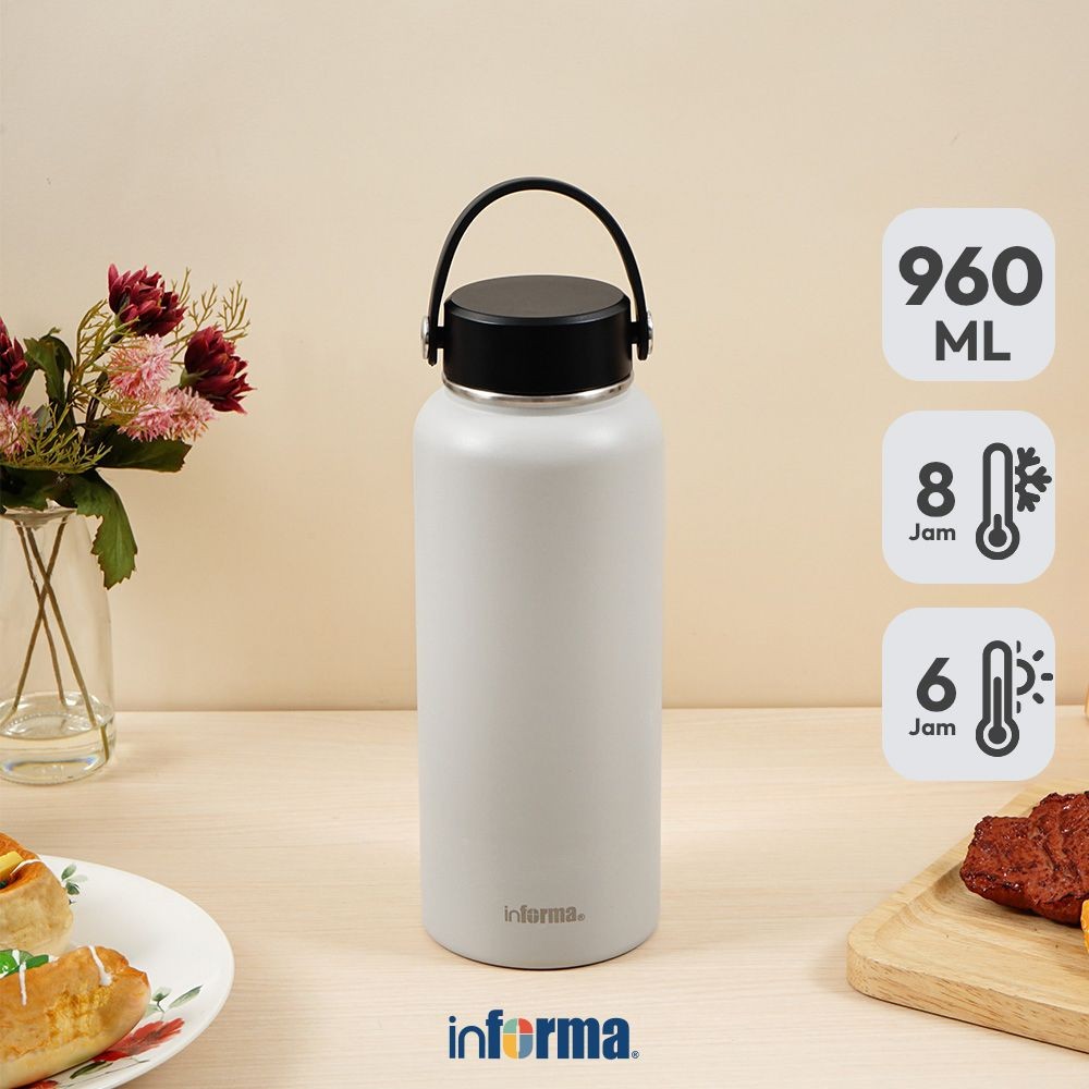 Informa Griffon Botol Vacuum Flask Stainless Steel 960 ml - Putih Tumbler Botol Air Tempat Minum Bot