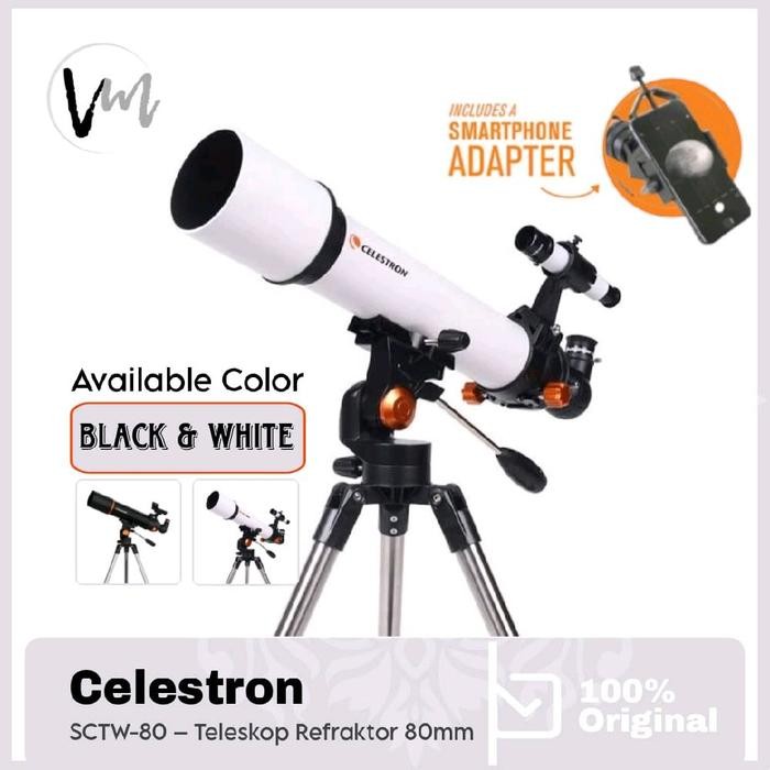 Celestron Telescope Astronomical - SCTW - 80 - Teropong Bintang - Hitam