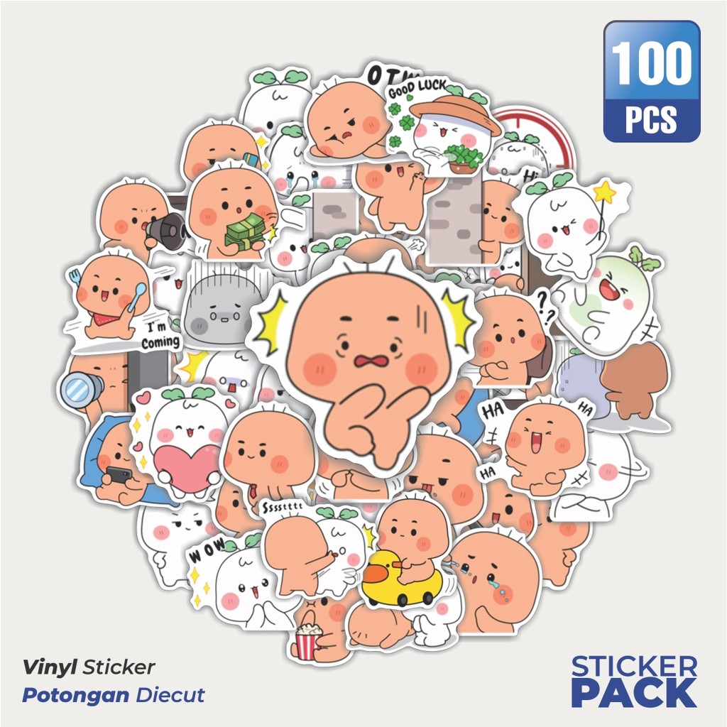 

Stiker Vinyl Stiker Pota and Turin Dekorasi Lucu Kreatif untuk Notebook, Skateboard, HP
