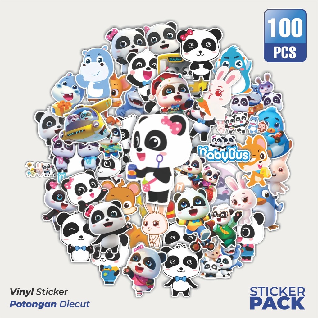 

MURAH 100 PCS Stiker Babybus Cartoon Waterproof Aesthetic- Untuk Laptop, Motor, dan Helm - Paper Stationery Pack