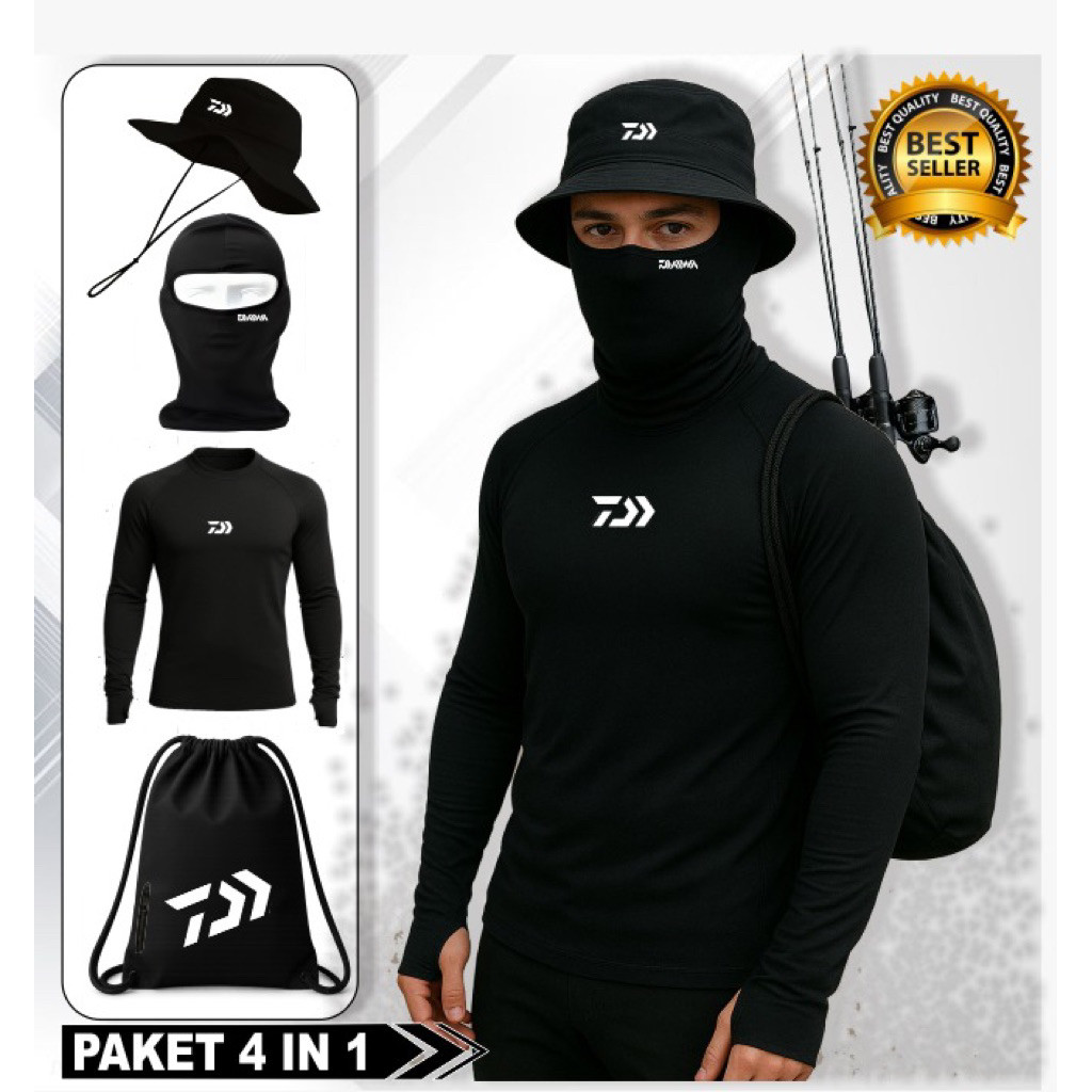 Paket Hemat Set Kaos Jersey Mancing Buff Mancing Topi Mancing Tas Mancing Buff Topeng Mancing Anti U