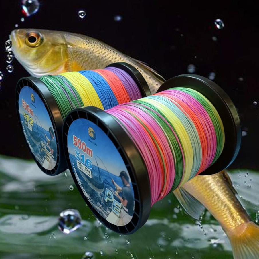 BingoLife Tali Pancing Dikepang Kuat 11.3kg~150kg Senar PE X12 X16 Senar Pancing Profesional 500m Me