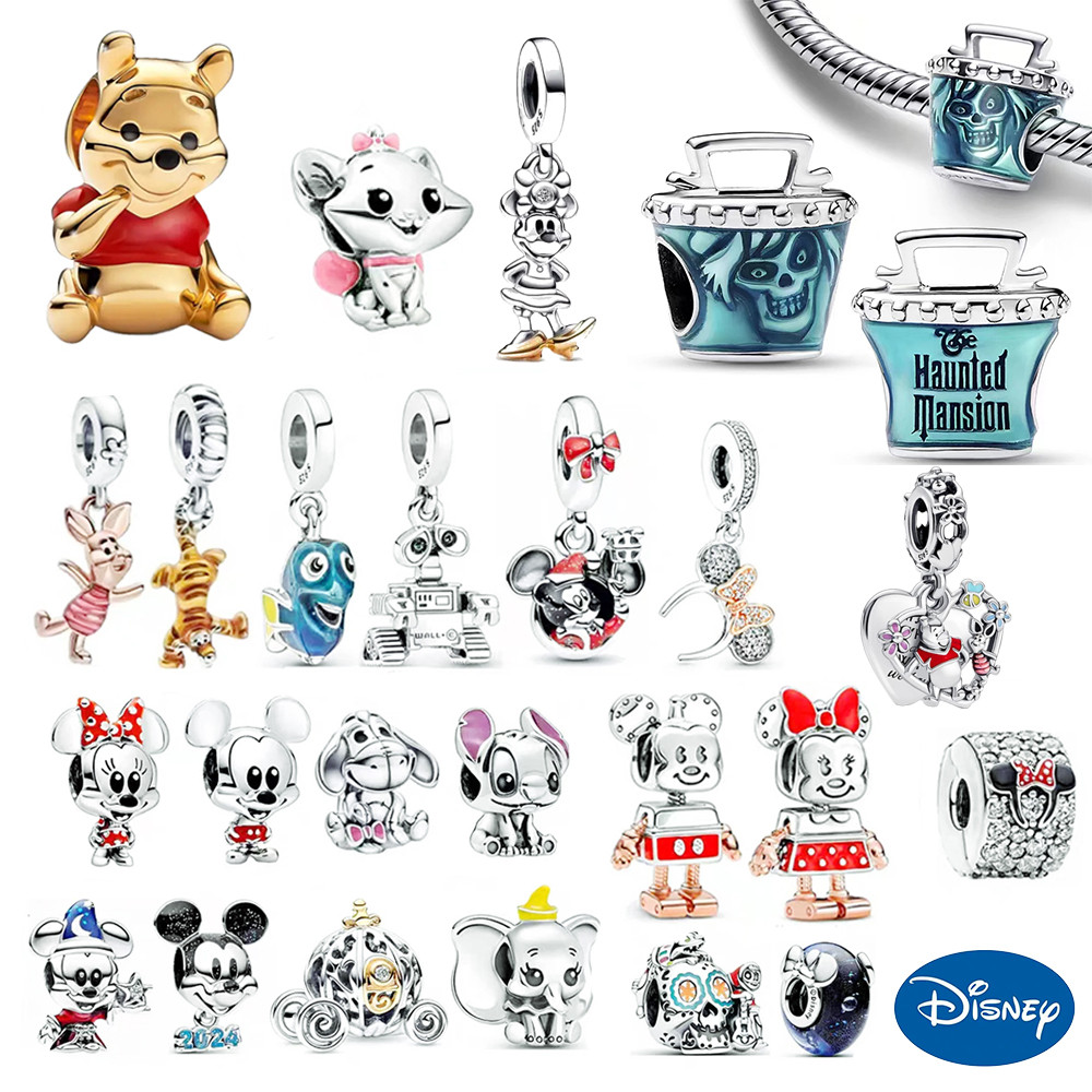 DIY Jewelry Charms 925 Silver Beads Bracelet Mickey Minnie Princess Iron Man Stitch Marvel Spiderman