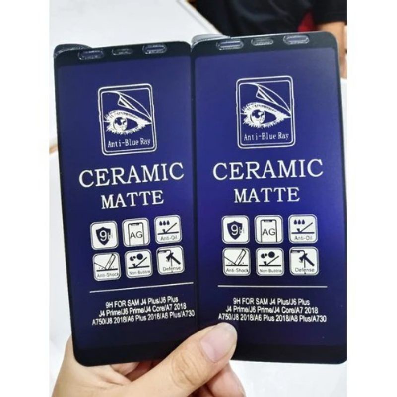TEMPER GALSS BLUE CERAMIC MATTE ANTI RADIASI ANTI PECAH SIOMI S2