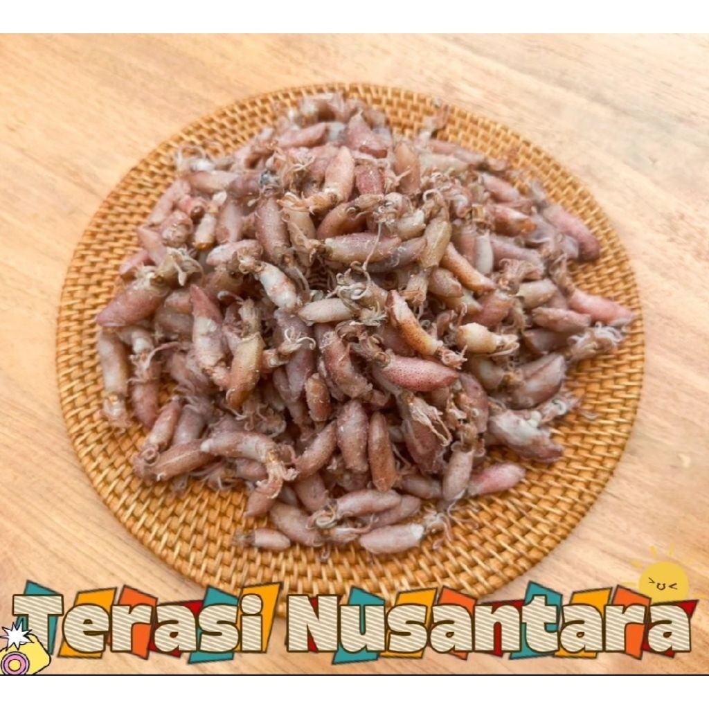 Terasi Nusantara Baby Cumi asin MEDAN SUPER PREMIUM JEMUR KERING 1KG ikan asin lsy