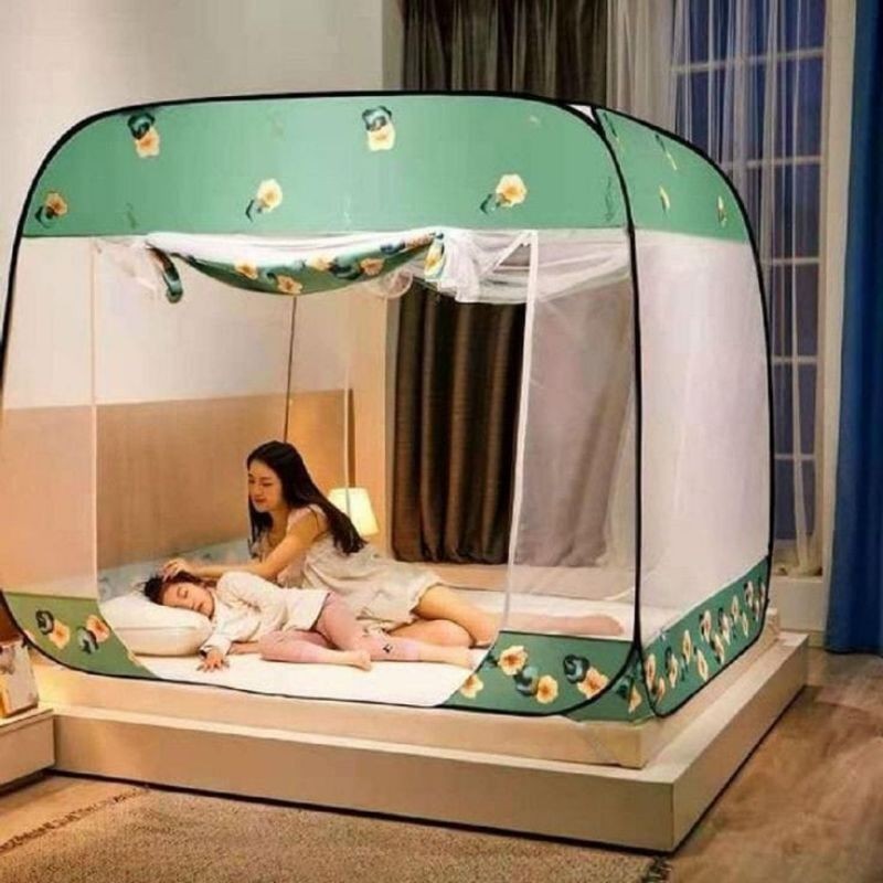 NANGULANGIN  Kelambu Tenda kelambu Lipat 200x200 Original Tempat Tidur Dewasa Kelambu Nyamuk