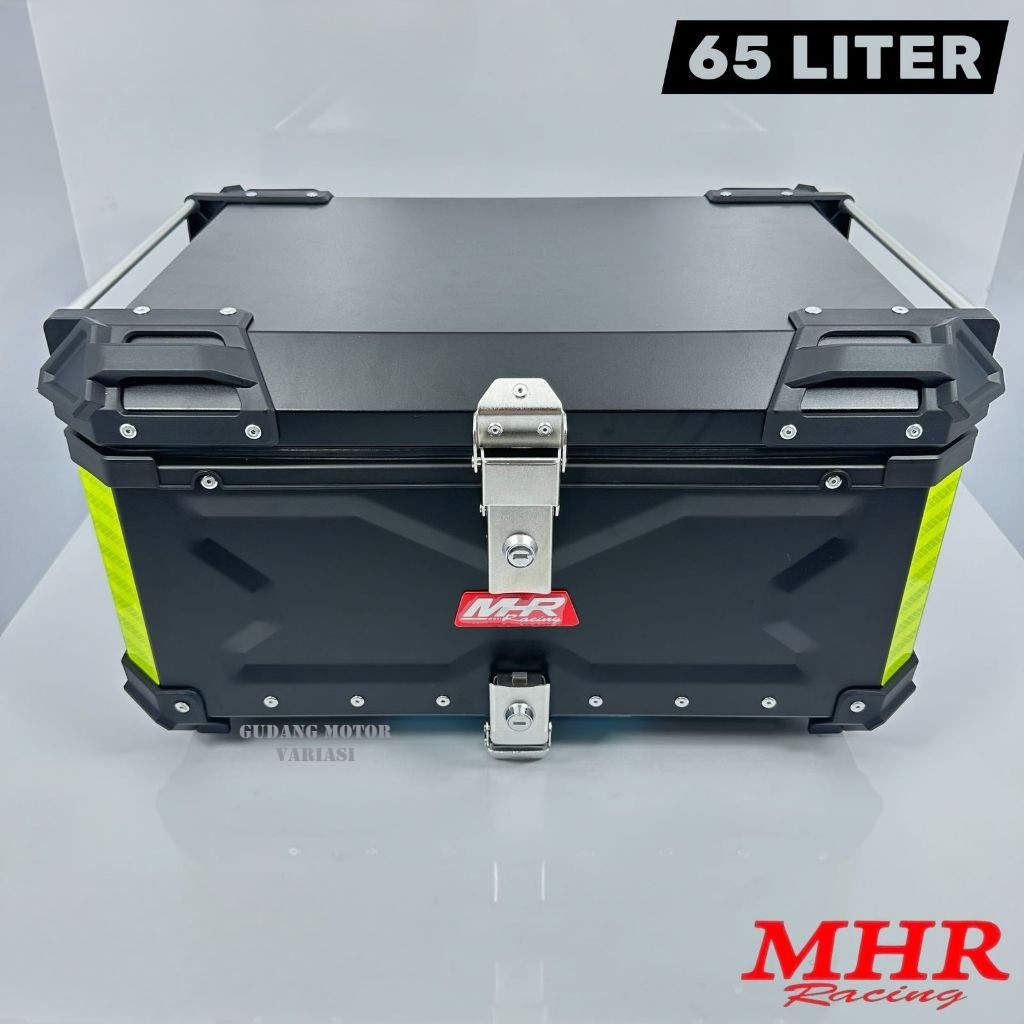 BOX Bagasi Motor MHR Racing 65 LITER BLACK UNIVERSAL For Honda/Yamaha/CB X/CB R/MEGA PRO/VERZA Dll