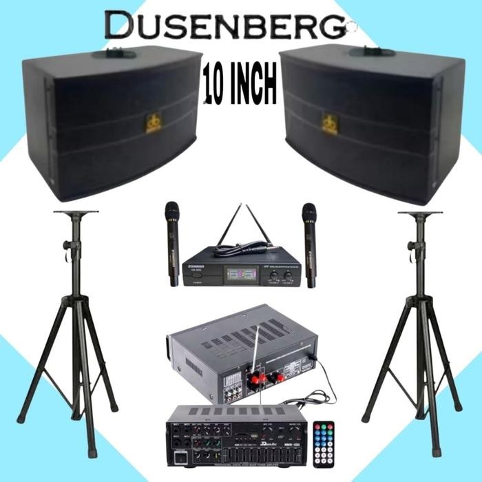 Promo Karaoke Set Speaker DUSENBERG 10 Inch Amplifier Karaoke Youtube Smart Tv - PAKAI STAND SPEAKER